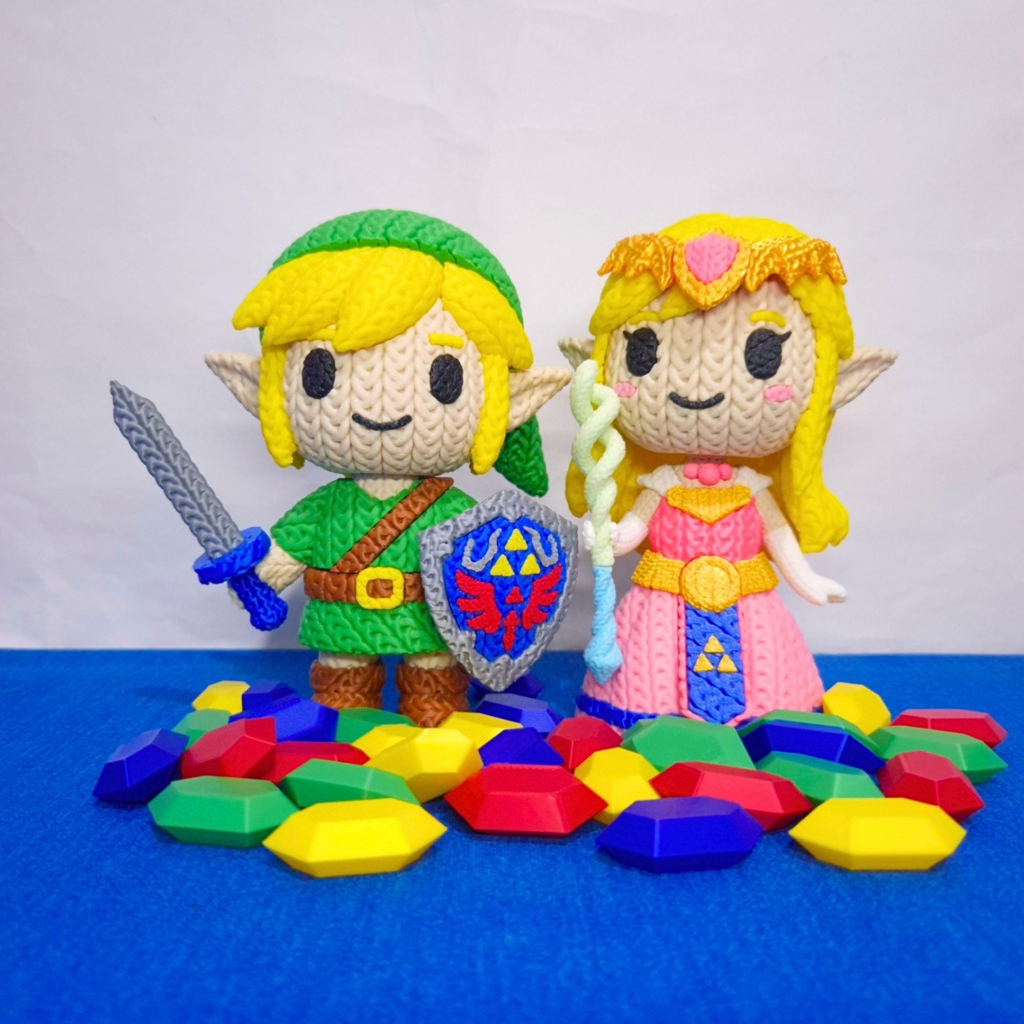 Link + Zelda - Figuras Crochet 3D